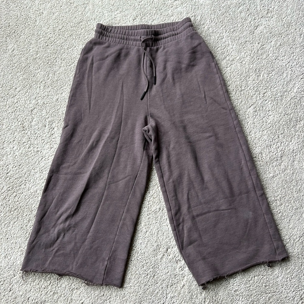 Sage Collective Taupe colored cropped wide leg sweat pants size small